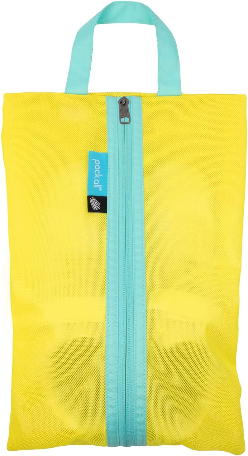 pack all Kids Shoe Bag for Travel, Water-Resistant Shoe Pouch for Gym, Odor-Resistant Soccer Cleats Bag for Sport, Cute Design for Girls, Boys, Toddlers (Yellow) - Image 1